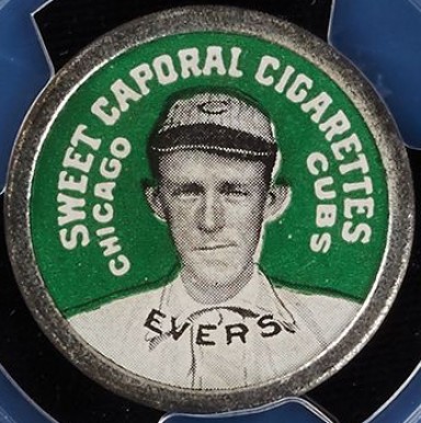 1909 Sweet Caporal Domino Discs Johnny Evers # Baseball Card