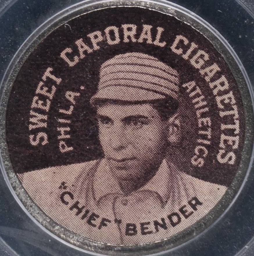 1909 Sweet Caporal Domino Discs "Chief" Bender, Phila. Athletics # Baseball Card