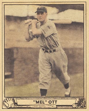 1940 Play Ball (1940-Colorized) Mel Ott #88 Baseball Card