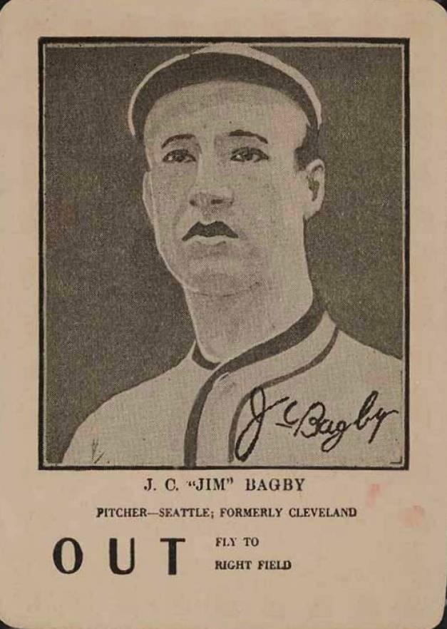1923 Walter Mails Card Game Jim Bagby # Baseball Card