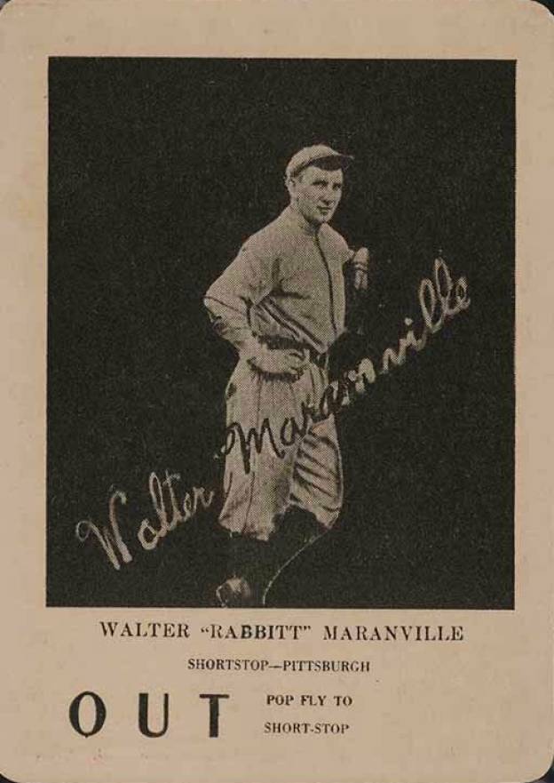 1923 Walter Mails Card Game Rabbit Maranville # Baseball Card