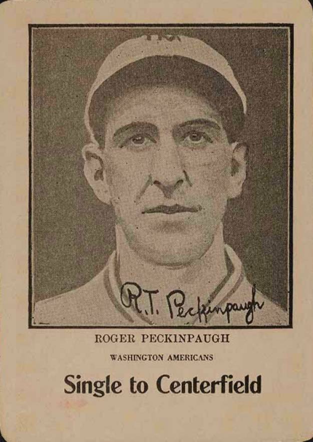 1923 Walter Mails Card Game Roger Peckinpaugh # Baseball Card