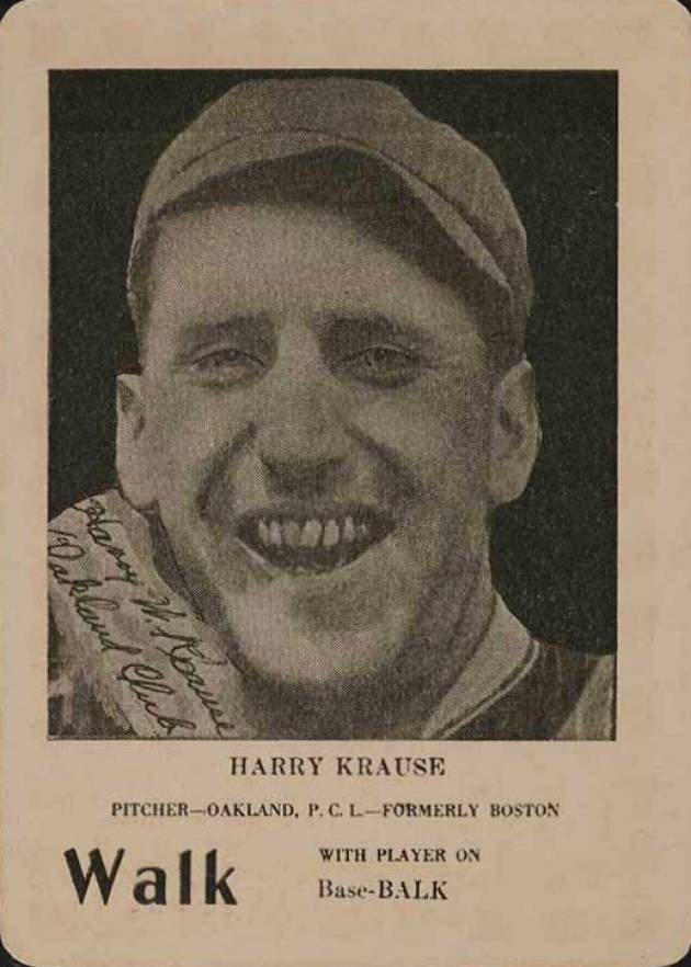 1923 Walter Mails Card Game Harry Krause # Baseball Card