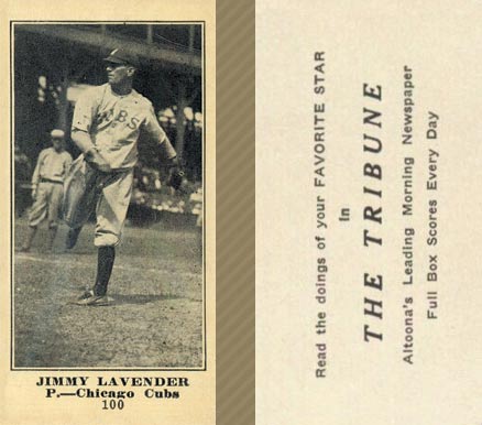 1916 Altoona Tribune Jimmy Lavender #100 Baseball Card