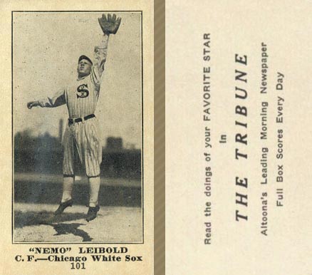 1916 Altoona Tribune Nemo Leibold #101 Baseball Card