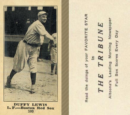 1916 Altoona Tribune Duffy Lewis #103 Baseball Card