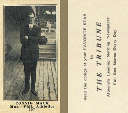 1916 Altoona Tribune Connie Mack #107 Baseball Card