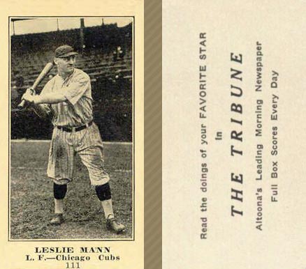 1916 Altoona Tribune Leslie Mann #111 Baseball Card