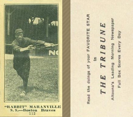1916 Altoona Tribune "Rabbit" Maranville #112 Baseball Card