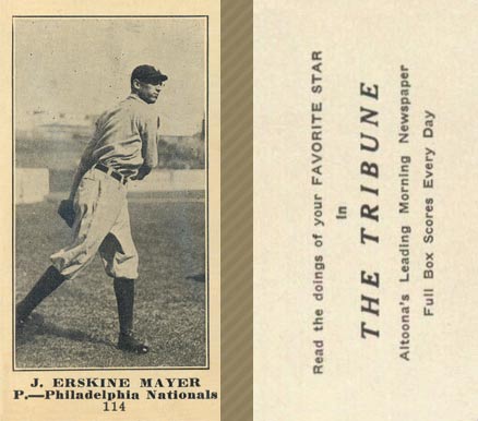 1916 Altoona Tribune J. Erskine Mayer #114 Baseball Card