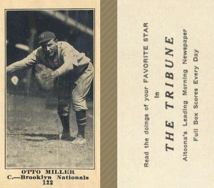 1916 Altoona Tribune Otto Miller #122 Baseball Card