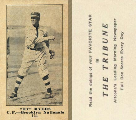 1916 Altoona Tribune Hy Myers #131 Baseball Card