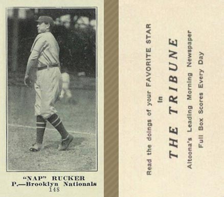 1916 Altoona Tribune Nap Rucker #148 Baseball Card