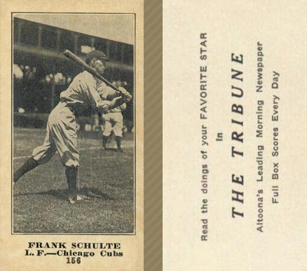 1916 Altoona Tribune Frank Schulte #156 Baseball Card