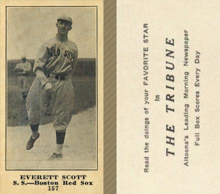 1916 Altoona Tribune Everett Scott #157 Baseball Card