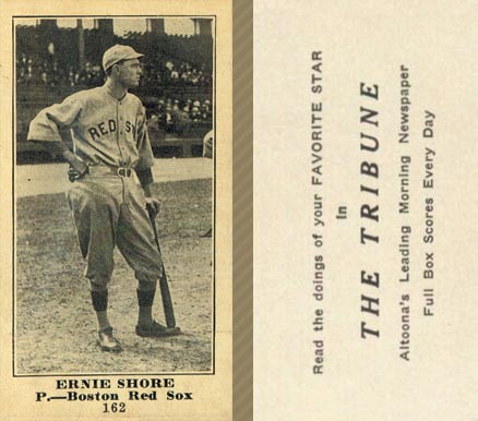 1916 Altoona Tribune Ernie Shore #162 Baseball Card