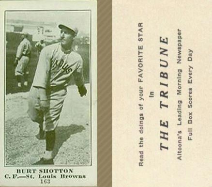 1916 Altoona Tribune Burt Shotton #163 Baseball Card