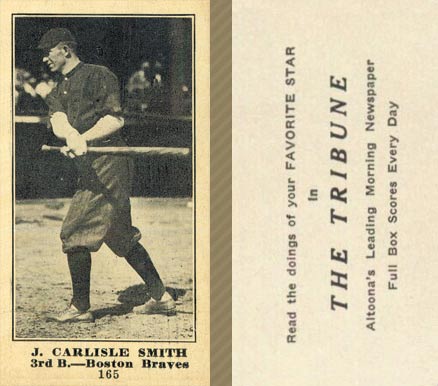 1916 Altoona Tribune J. Carlisle Smith #165 Baseball Card