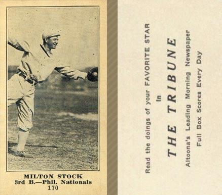 1916 Altoona Tribune Milton Stock #170 Baseball Card