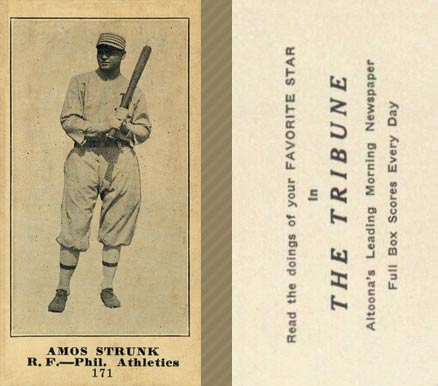 1916 Altoona Tribune Amos Strunk #171 Baseball Card