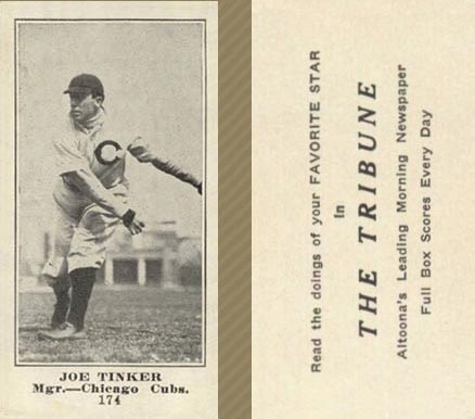 1916 Altoona Tribune Joe Tinker #174 Baseball Card