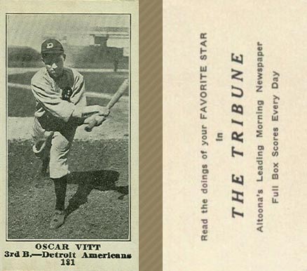 1916 Altoona Tribune Oscar Vitt #181 Baseball Card