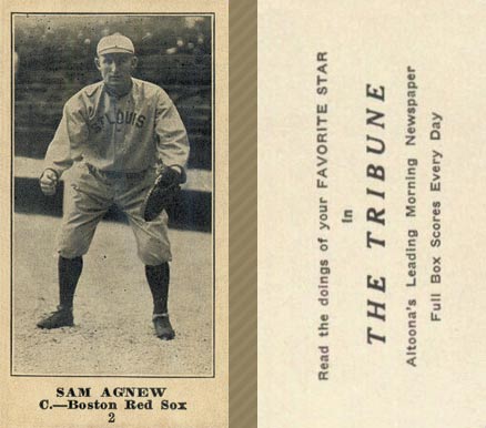 1916 Altoona Tribune Sam Agnew #2 Baseball Card