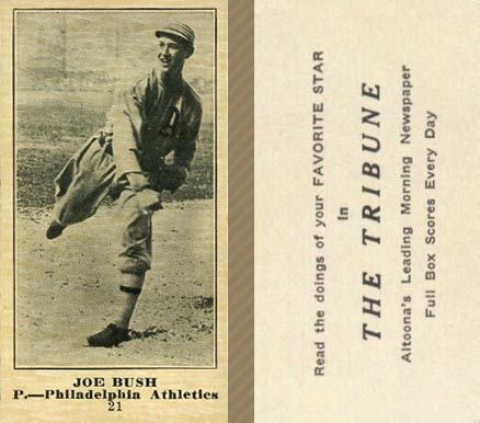 1916 Altoona Tribune Joe Bush #21 Baseball Card