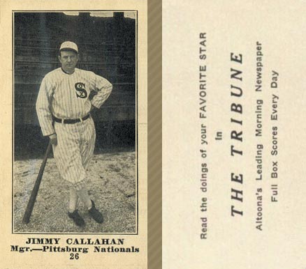 1916 Altoona Tribune Jimmy Callahan #26 Baseball Card