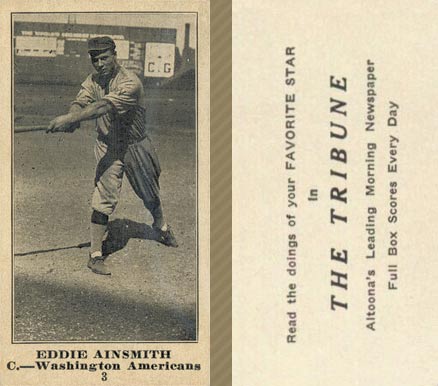 1916 Altoona Tribune Eddie Ainsmith #3 Baseball Card