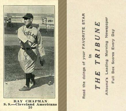 1916 Altoona Tribune Ray Chapman #30 Baseball Card