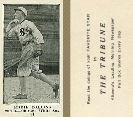 1916 Altoona Tribune Eddie Collins #34 Baseball Card
