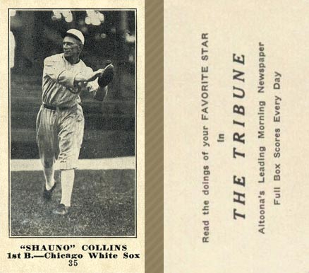 1916 Altoona Tribune Shano Collins #35 Baseball Card