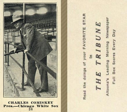 1916 Altoona Tribune Charles Comiskey #36 Baseball Card