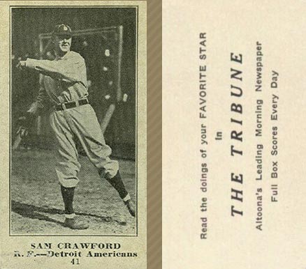 1916 Altoona Tribune Sam Crawford #41 Baseball Card