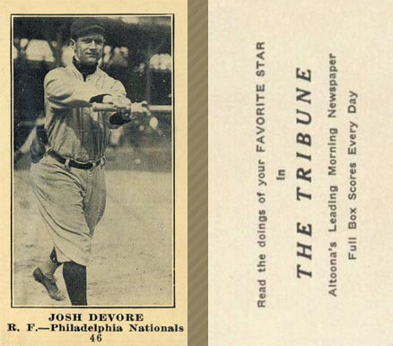1916 Altoona Tribune Josh Devore #46 Baseball Card