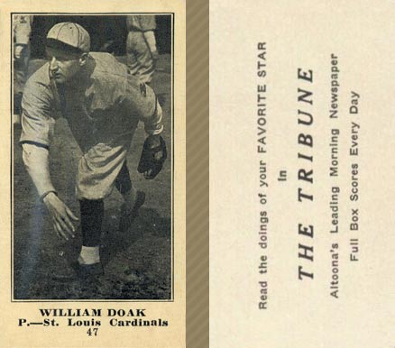 1916 Altoona Tribune William Doak #47 Baseball Card