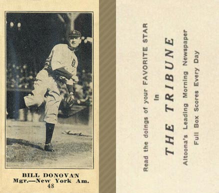 1916 Altoona Tribune Bill Donovan #48 Baseball Card