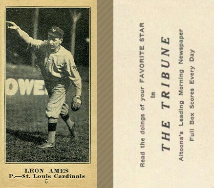 1916 Altoona Tribune Leon Ames #5 Baseball Card