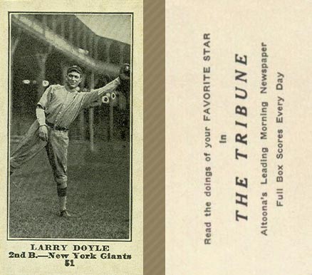 1916 Altoona Tribune Larry Doyle #51 Baseball Card