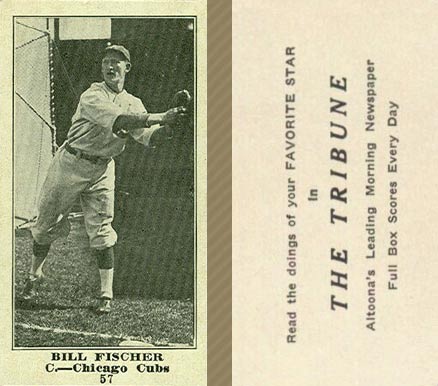 1916 Altoona Tribune Bill Fischer #57 Baseball Card