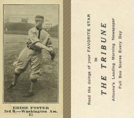 1916 Altoona Tribune Eddie Foster #61 Baseball Card