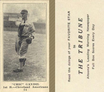 1916 Altoona Tribune Chick Gandil #64 Baseball Card