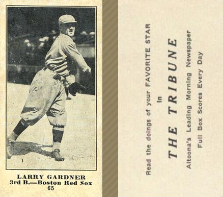 1916 Altoona Tribune Larry Gardner #65 Baseball Card