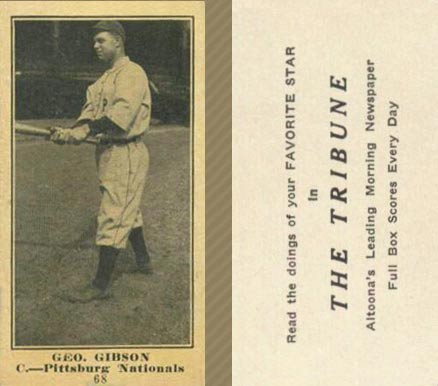 1916 Altoona Tribune Geo. Gibson #68 Baseball Card