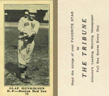 1916 Altoona Tribune Olaf Henriksen #79 Baseball Card
