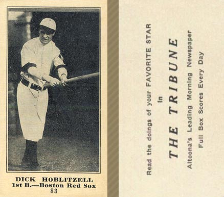 1916 Altoona Tribune Dick Hoblitzell #83 Baseball Card