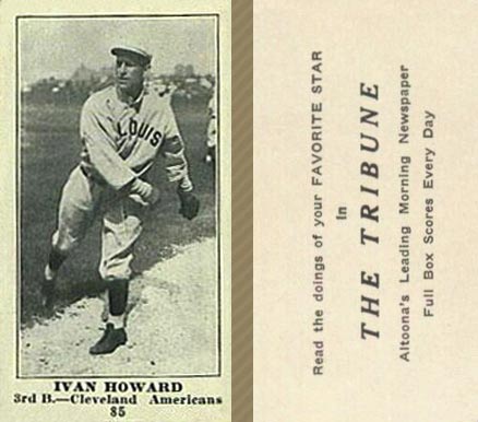 1916 Altoona Tribune Ivan Howard #85 Baseball Card