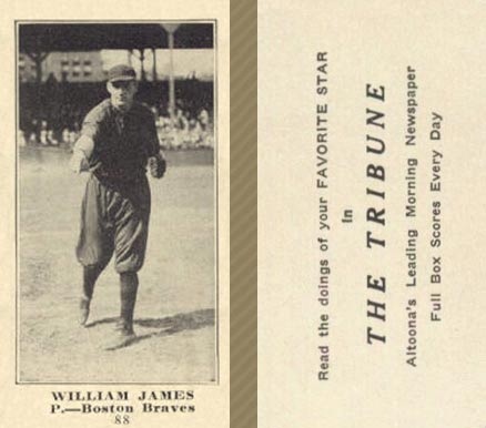 1916 Altoona Tribune William James #88 Baseball Card