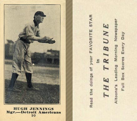 1916 Altoona Tribune Hugh Jennings #90 Baseball Card